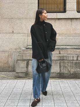 「EVOL（イーボル）のアイテム」を使った、maiさん（レディース・165cm）の冬コーディネート