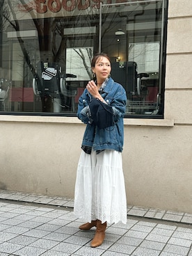 「ulu（ウル）のアイテム」を使った、maiさん（レディース・165cm）の春コーディネート