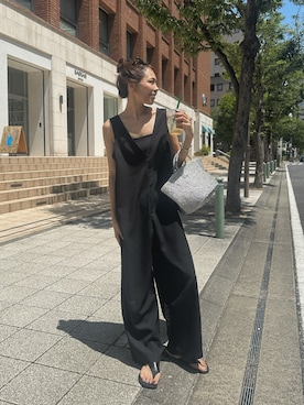 「アイテム（サロペット/オーバーオール）」を使った、maiさん（レディース・165cm）の夏コーディネート