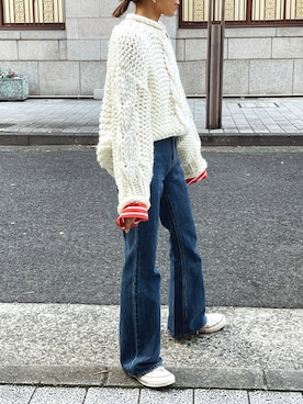 「ハンドメイドニット」｜maiさん（レディース・165cm）の冬コーディネート