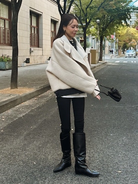 「アイテム（ムートンコート）」を使った、maiさん（レディース・165cm）の秋コーディネート