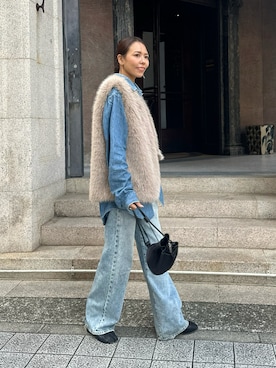 「アイテム（ベスト）」を使った、maiさん（レディース・165cm）の秋コーディネート