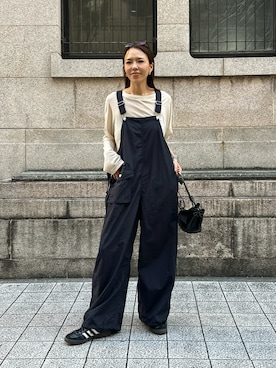 「アイテム（オールインワン・サロペット）」を使った、maiさん（レディース・165cm）の秋コーディネート