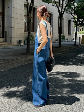「夏コーデ」｜「アイテム（オールインワン・サロペット）」を使った、maiさん（レディース・165cm）の夏コーディネート