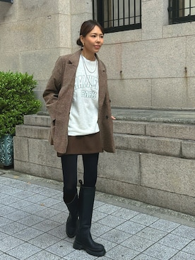 「アイテム（テーラードジャケット）」を使った、maiさん（レディース・165cm）の秋コーディネート