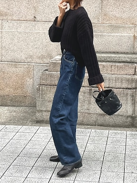 「Maison Margiela（メゾンマルジェラ）のMaison Margiela ‘TABI’(タビ)ブーツ（ブーツ）」を使った、maiさん（レディース・165cm）の冬コーディネート