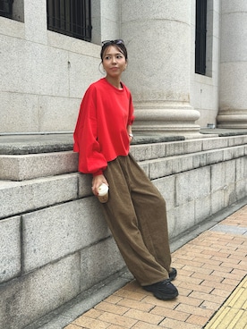「アイテム（スウェット）」を使った、maiさん（レディース・165cm）の秋コーディネート