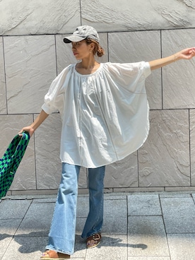 「LASTFRAME（ラストフレーム）のアイテム」を使った、maiさん（レディース・165cm）の夏コーディネート
