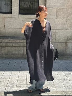 「シャツワンピ」｜maiさん（レディース・165cm）の夏コーディネート