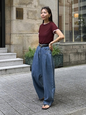 「ulu（ウル）のアイテム」を使った、maiさん（レディース・165cm）の夏コーディネート