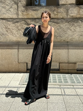 「ulu（ウル）のアイテム（ワンピース、ブラック系）」を使った、maiさん（レディース・165cm）の春コーディネート