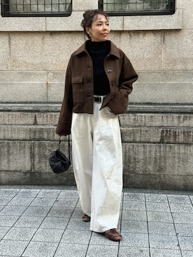 「アイテム（ムートンコート）」を使った、maiさん（レディース・165cm）の秋コーディネート