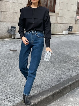 「Maison Margiela（メゾンマルジェラ）のMaison Margiela ‘TABI’(タビ)ブーツ（ブーツ）」を使った、maiさん（レディース・165cm）の冬コーディネート