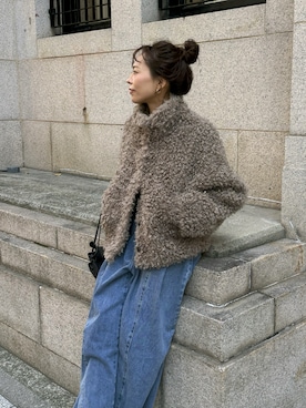 「アイテム（ムートンコート）」を使った、maiさん（レディース・165cm）の秋コーディネート