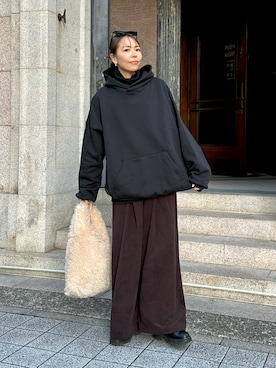 「アイテム（スウェット）」を使った、maiさん（レディース・165cm）の冬コーディネート