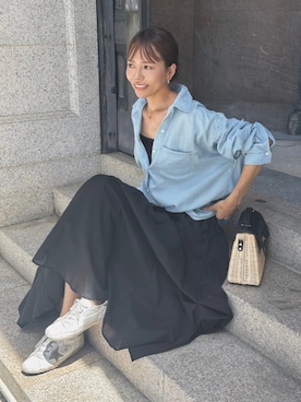 「ulu（ウル）のアイテム（スカート）」を使った、maiさん（レディース・165cm）の夏コーディネート