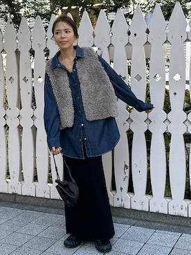 「アイテム（シャツ/ブラウス）」を使った、maiさん（レディース・165cm）の秋コーディネート