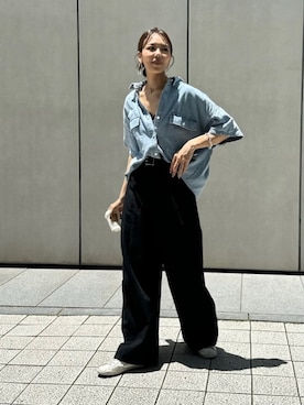 「ブラックデニム」｜maiさん（レディース・165cm）の春コーディネート