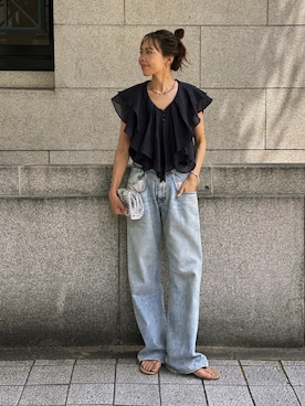 「ulu（ウル）のアイテム」を使った、maiさん（レディース・165cm）の夏コーディネート