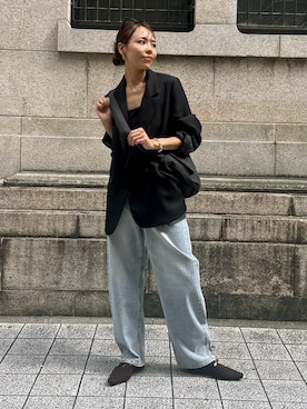 「アイテム（メッセンジャーバッグ）」を使った、maiさん（レディース・165cm）の秋コーディネート