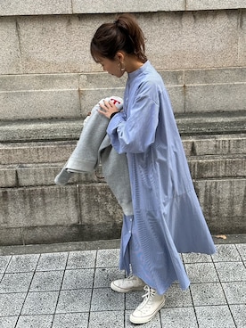 「アイテム（シャツワンピース）」を使った、maiさん（レディース・165cm）の冬コーディネート