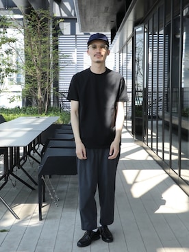 「UNITED TOKYO（ユナイテッドトウキョウ）のテクノラマ Tシャツ（Tシャツ/カットソー、ブラック系）」を使った、Yamamotoさん（メンズ・169cm）の春コーディネート