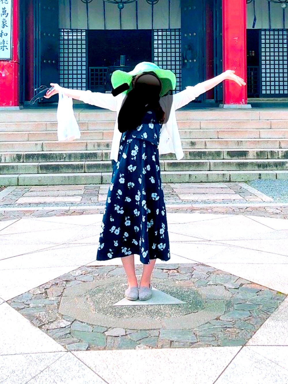 「休日スタイル、沢山歩く日、歩く日」｜「DIESELのアイテム（帽子、グリーン系）」を使った、にゃんさん（レディース・161cm）の夏コーディネートの1枚目の写真