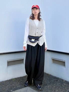 「FRUIT OF THE LOOM（フルーツオブザルーム）のアイテム」を使った、kaoさん（レディース・160cm）の秋コーディネート