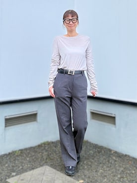 「FRAMeWORK（フレームワーク）のアイテム（スラックス）」を使った、kaoさん（レディース・160cm）の秋コーディネート