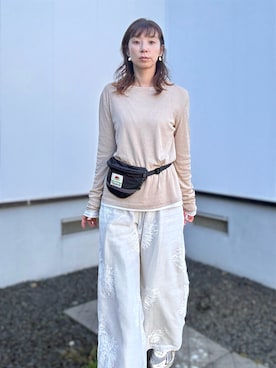 「FRUIT OF THE LOOM（フルーツオブザルーム）のアイテム」を使った、kaoさん（レディース・160cm）の秋コーディネート