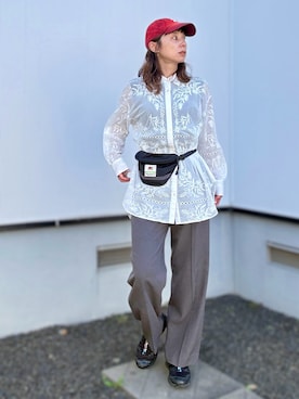 「FRUIT OF THE LOOM（フルーツオブザルーム）のアイテム」を使った、kaoさん（レディース・160cm）の秋コーディネート