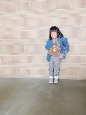 「petit main（プティマイン）のアイテム（チュニック）」を使った、ayaさん（キッズ・100cm）の秋コーディネート