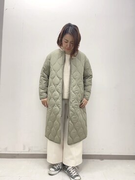 「Lugnoncure（ルノンキュール）のアイテム（ノーカラーコート）」を使った、のりさん（レディース・157cm）の冬コーディネート