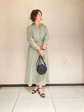 「Te chichi（テチチ）のアイテム（シャツワンピース）」を使った、のりさん（レディース・157cm）の春コーディネート