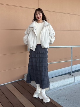 「アイテム（その他アウター）」を使った、ゆっぽんさん（レディース・172cm・30代）の秋コーディネート