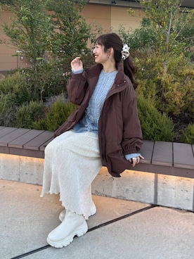 「アイテム（ヘアアクセサリー、ホワイト系）」を使った、ゆっぽんさん（レディース・172cm・30代）の秋コーディネート