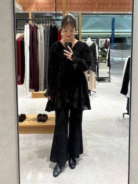 「アイテム（ネックレス）」を使った、ゆっぽんさん（レディース・172cm・30代）の秋コーディネート