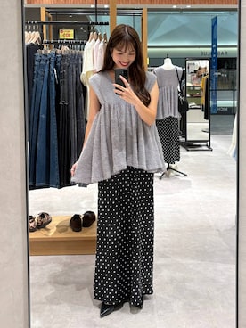 「アイテム（ベスト）」を使った、ゆっぽんさん（レディース・172cm）の夏コーディネート