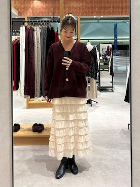 「アイテム（ネックレス）」を使った、ゆっぽんさん（レディース・172cm・30代）の秋コーディネート