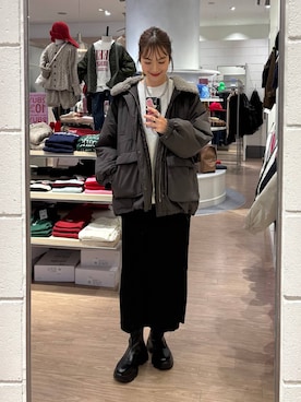 「LOWRYS FARM（ローリーズファーム）のアイテム（その他アウター）」を使った、ゆっぽんさん（レディース・172cm）の冬コーディネート