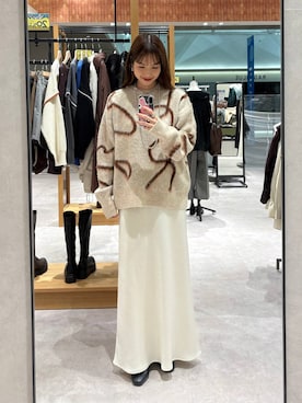 「LOWRYS FARM（ローリーズファーム）のアイテム（ニット/セーター）」を使った、ゆっぽんさん（レディース・172cm）の秋コーディネート