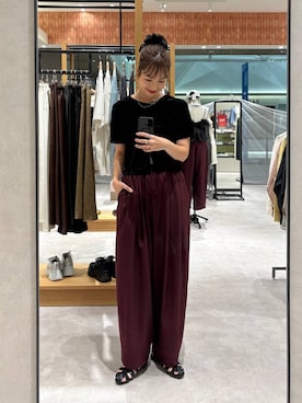 「アイテム（パンツ、パープル系）」を使った、ゆっぽんさん（レディース・172cm）の夏コーディネート