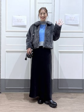 「アイテム（ブルゾン）」を使った、ゆっぽんさん（レディース・172cm・30代）の冬コーディネート