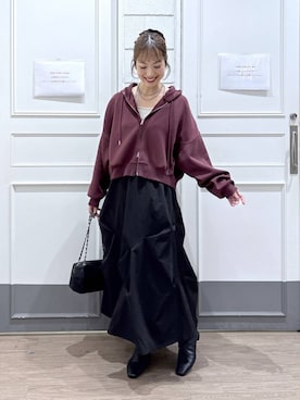 「アイテム（パーカー）」を使った、ゆっぽんさん（レディース・172cm・30代）の冬コーディネート