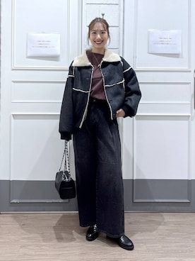 「アイテム（ブルゾン）」を使った、ゆっぽんさん（レディース・172cm・30代）の冬コーディネート