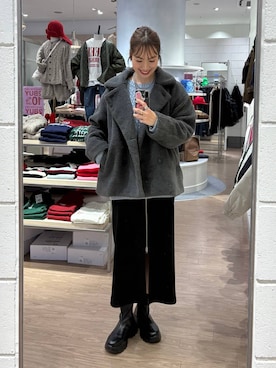 「アイテム（ネックレス）」を使った、ゆっぽんさん（レディース・172cm・30代）の冬コーディネート