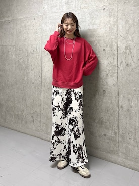 「LOWRYS FARM（ローリーズファーム）のソフトウラケプルオーバー  579079（スウェット）」を使った、ゆっぽんさん（レディース・172cm）の秋コーディネート