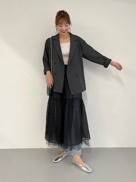「Me%」｜「アイテム（パンツ）」を使った、ゆっぽんさん（レディース・172cm）の冬コーディネート