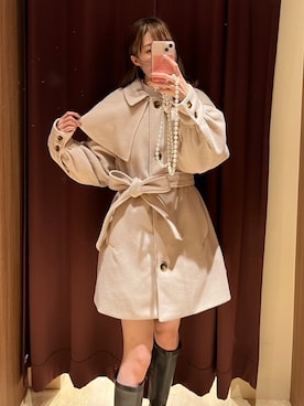 「ケープコート」｜「アイテム（その他アウター）」を使った、onewayさん（レディース・167cm）の秋コーディネート