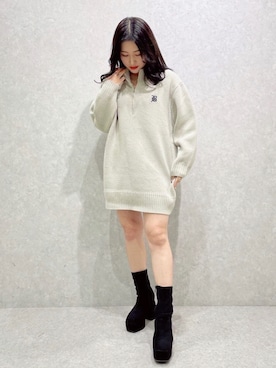 「ミニワンピ」｜onewayさん（レディース・157cm）の冬コーディネート